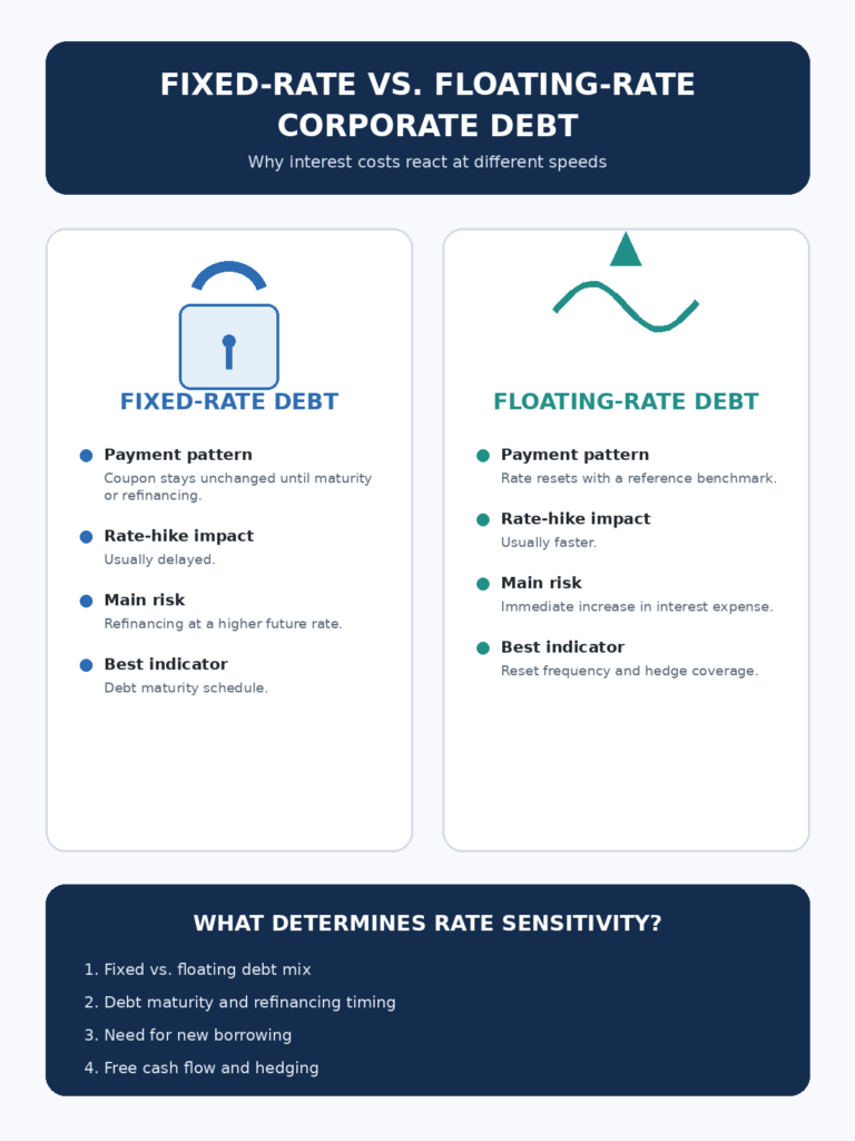 Fixed-Rate vs. Floating-Rate Companies: Why Interest Costs Don’t Rise Immediately After Rate Hikes