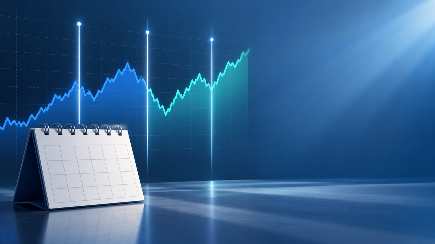 Abstract chart and calendar illustrating daily reset and compounding in a fund