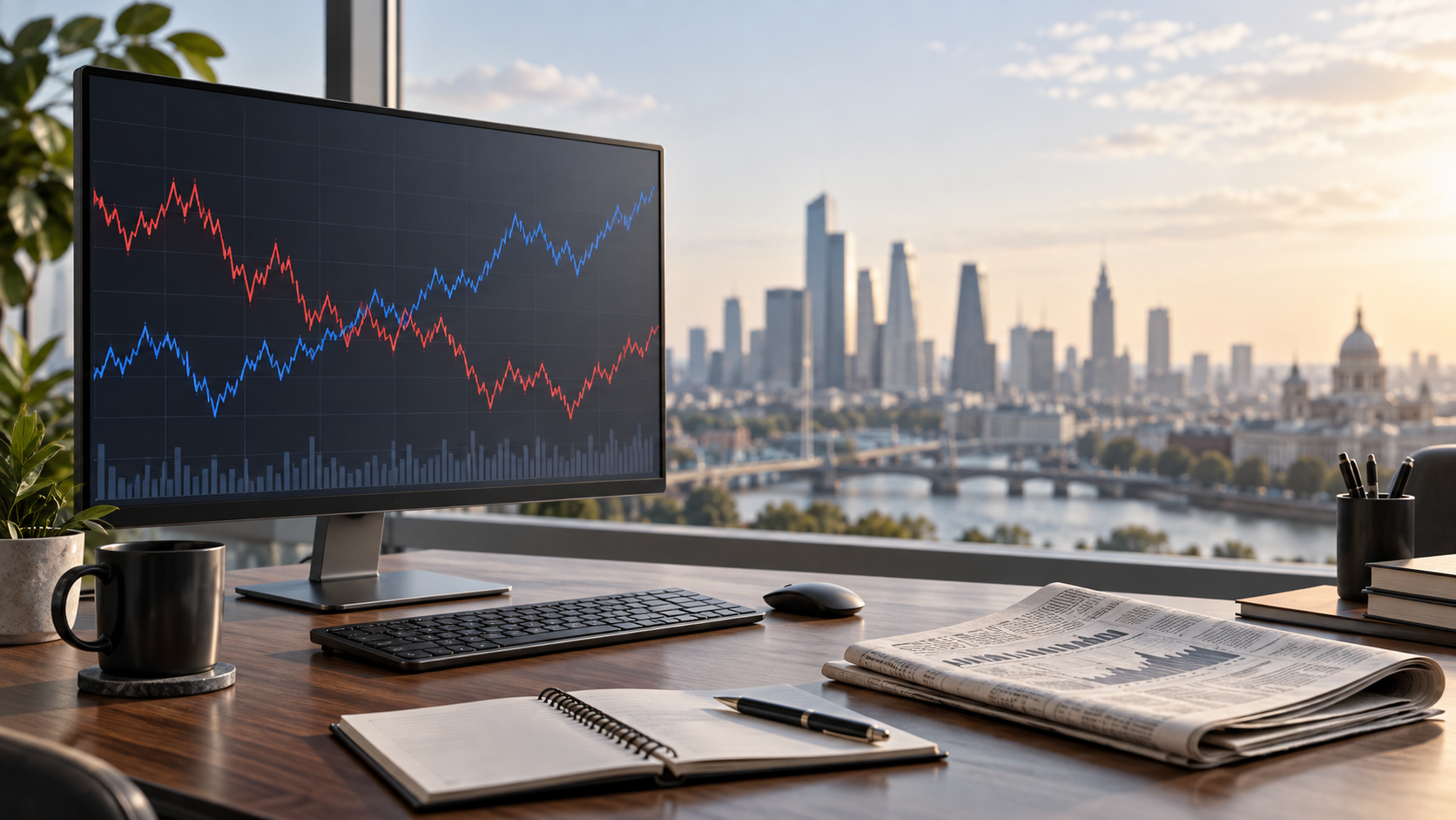 Abstract market volatility lines on an unbranded trading screen, illustrating how to read a stock market sell-off